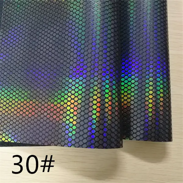 7,6*12 дюймов химическое hologram leather винил ткань для DIY craft - Цвет: 30