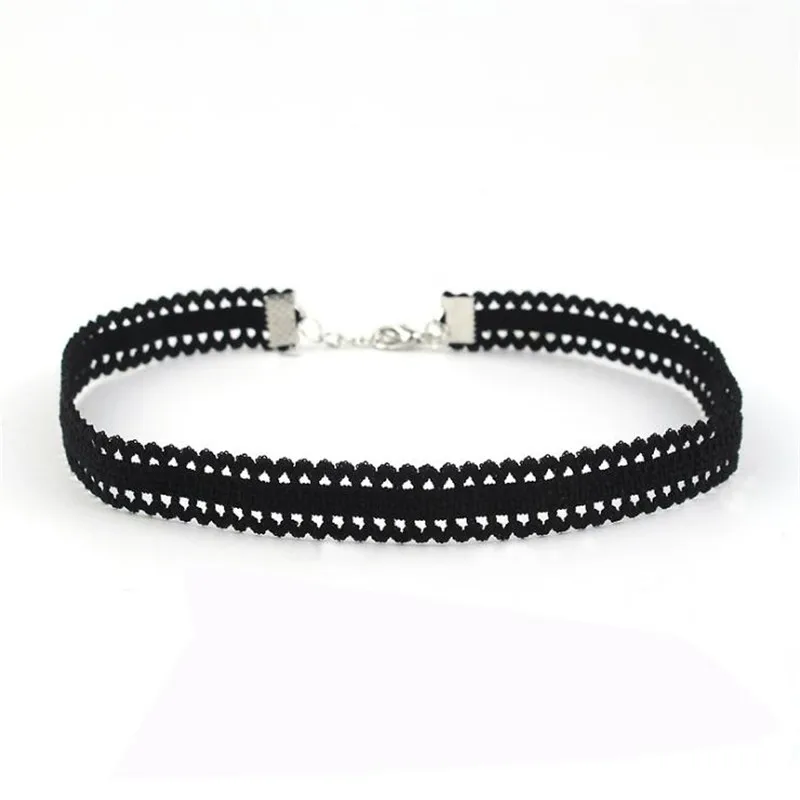 

FUNIQUE Wholesale Sexy Hollow Black Pendant 2019 Fashion Trendy Water Drop Chokers Necklace Collar Jewellry Women Jewelry