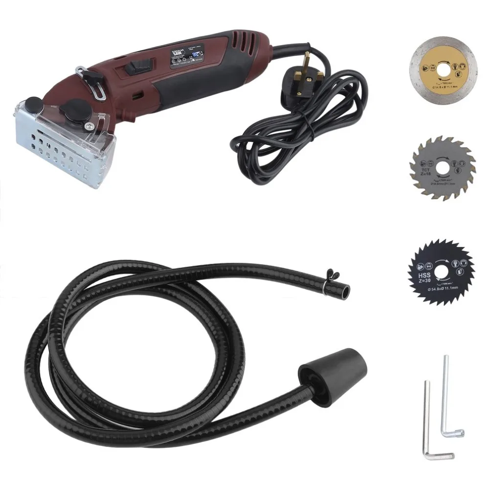 

(Ship From UK)Mini Portable Circular Saw Strong Electric Power Tool Multi Tool Set+Wood Tile Metal Blades Guide UK Plug