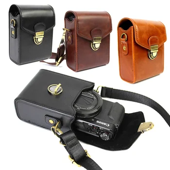 

Camera Bag PU Leather Case Cover for Canon Powershot G9x II G7x Mark II III SX740 SX730 SX720 SX710 SX700 SX620 SX610 SX600 HS