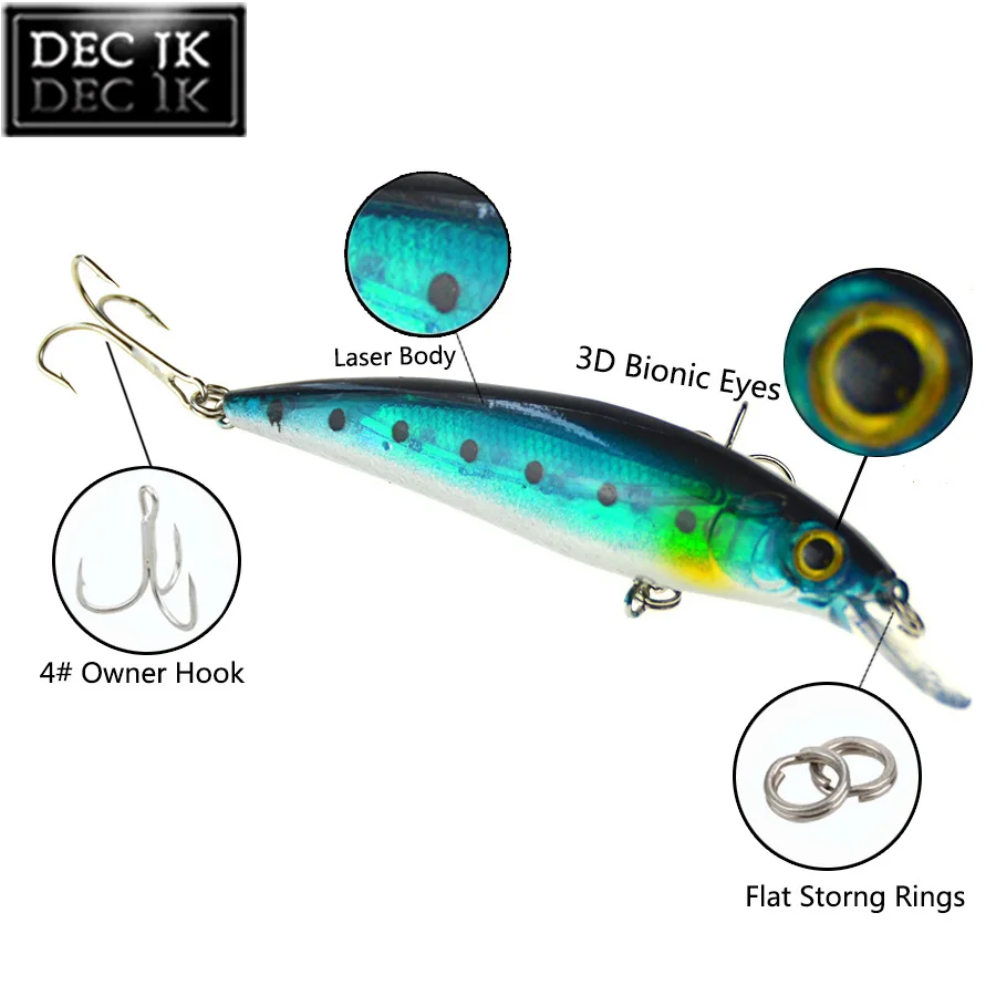 1PCS Crankbaits Minnow Suit For Plastic Hard Fishing Lure Fake Bait 3D Fish Eyes Tackle Artificial Saltwater Lures With Hooks (11)
