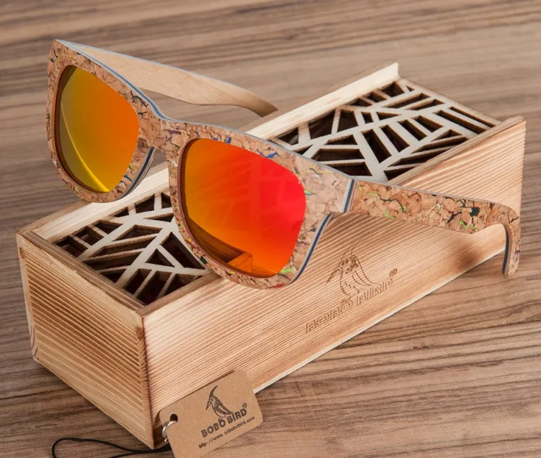 BOBO BIRD зеркальные деревянные солнцезащитные очки для мужчин, поляризованные цветные женские солнцезащитные очки oculos de sol feminino W-AG021 - Цвет линз: AG021Yellow