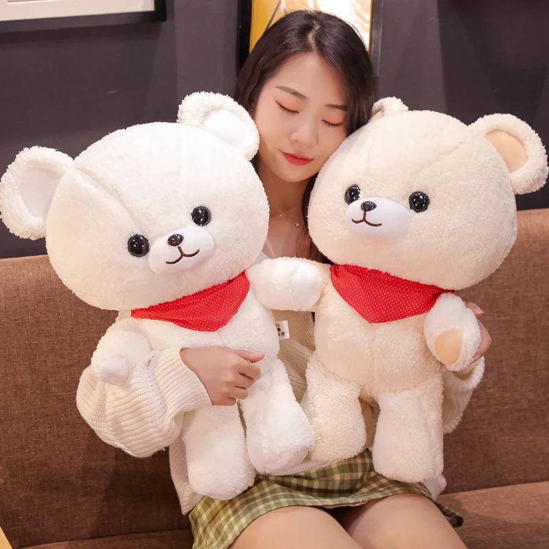 

1PC 43/52cm White Large Teddy Bear Plush Toy Lovely Fluffy Bear Huge Stuffed Soft Dolls Kids Toy Birthday Gift For Girlfriend