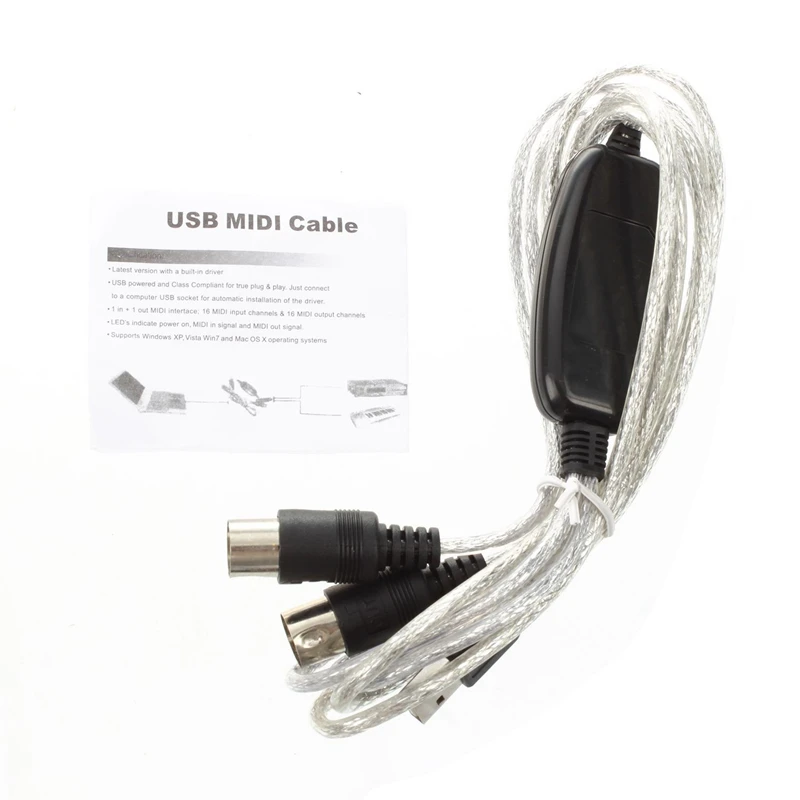 

semoic USB IN-OUT MIDI Cable Converter PC to Music Keyboard Adapter Cord