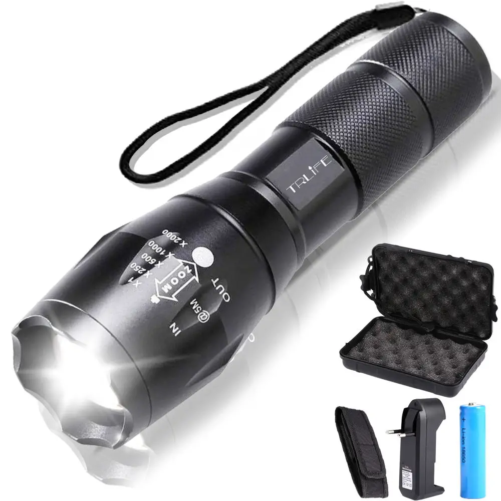 8000Lumens Flashlight T6/L2/V6 LED Flashlight High Power Torch Zoomable