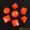 Bescon Intensive Glitter DND Dice 7pcs Set ROYAL RED, New Glitter RPG Dice Set d4 d6 d8 d10 d12 d20 d%, Brick Box Packaging 2