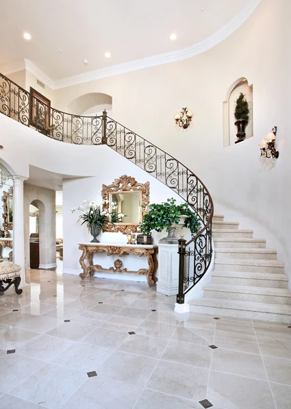 luxury house stairs theme studio backdrop flowers white ...