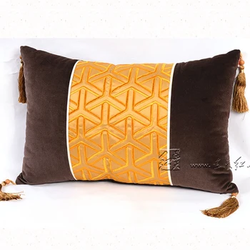 

Rectangle Embroidered Back Cushions Living Room Sofa Throw Pillows Case Cotton Silk Car Seat Europe New Fashion Bed Chair Decor