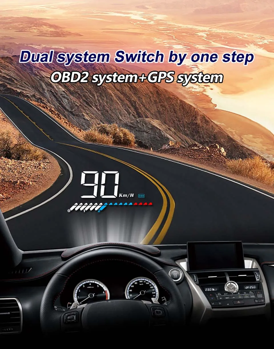 Автомобильный OBD gps Hud измеритель скорости M7 дисплей на лобовое стекло OBD M8 проектор Цифровой скорости проекции с солнцезащитным кронштейном