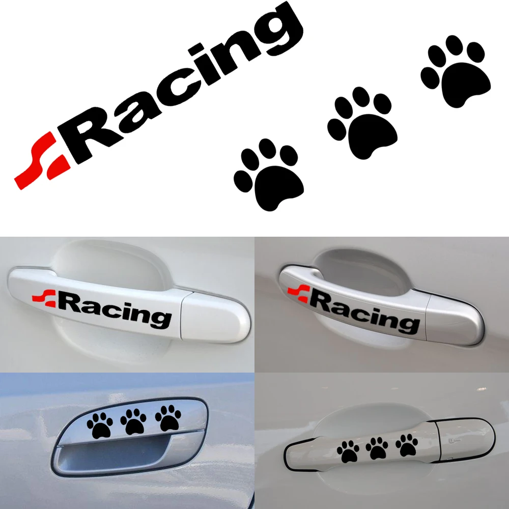 Buy 4 Pcs/Set New Racing Car Door Handle Stickers