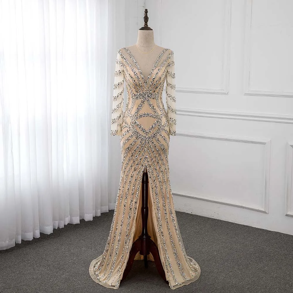 crystal evening gown