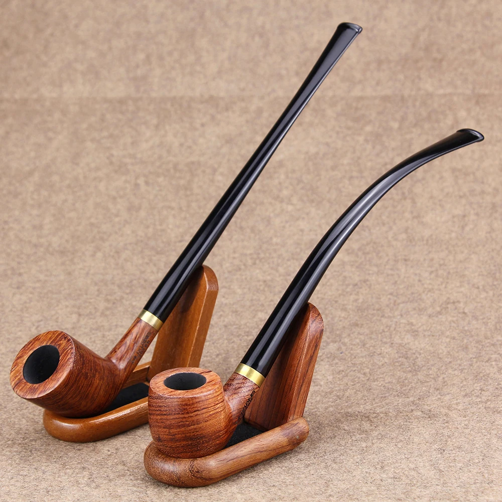 

Classic Long Gandalf Pipe Smoking Tobacco Pipe 3mm Filter Rosewood Pipe with tools 2 Choices Bent or Straight Wooden Pipe