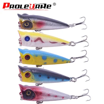 

1Pcs Fishing Lure 50mm/4.5g Topwater Popper bait Bass Crankbait Wobblers High Quality Fishing Tackle 5 Colors Available PR-329