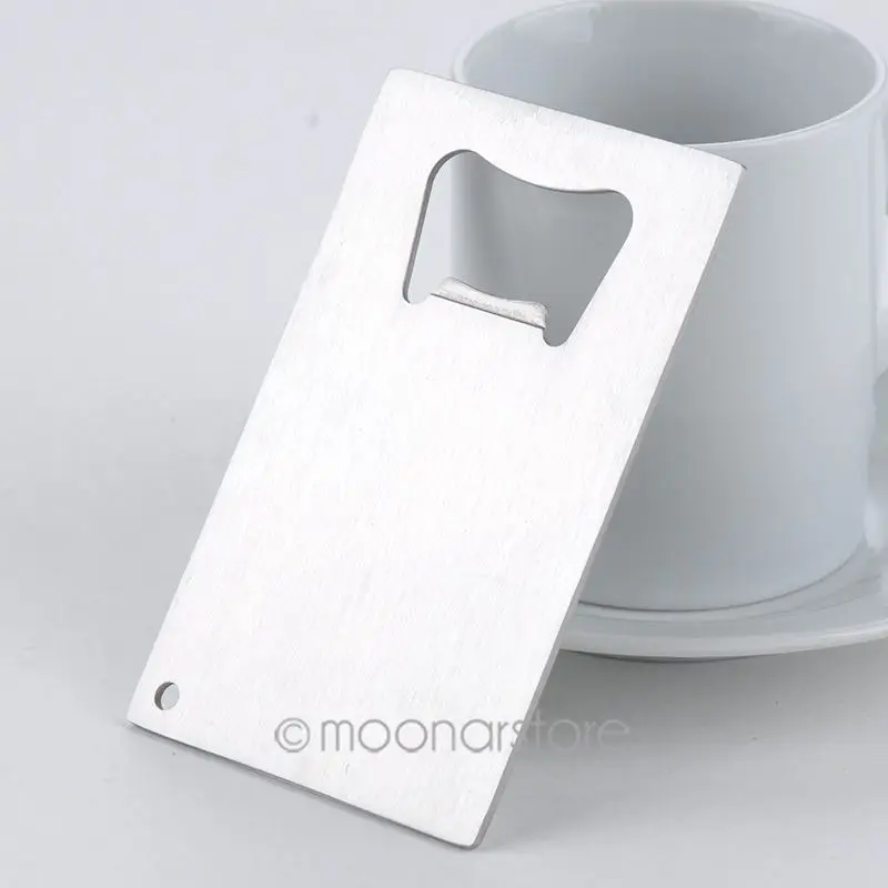 

New Credit Card Size Beer Soda Bottle Cap Opener Stainless Steel Bar Tool Silver Z*MHM749#C4