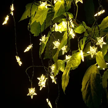 

4.8M 16ft Led String Lights 20 Five-Pointed Star LED Solar Lights Outdoor Garden Christmas Party Solar Lamp