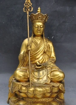 

tibet buddhism Joss Brass Jizo Ksitigarbha bodhisattva Tang Seng buddha statue