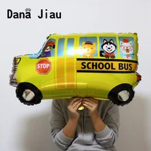87*62cm grande balão da folha do ônibus escolar crianças presente festa de aniversário decoração do feriado dos desenhos animados tanque avião ambulância balões