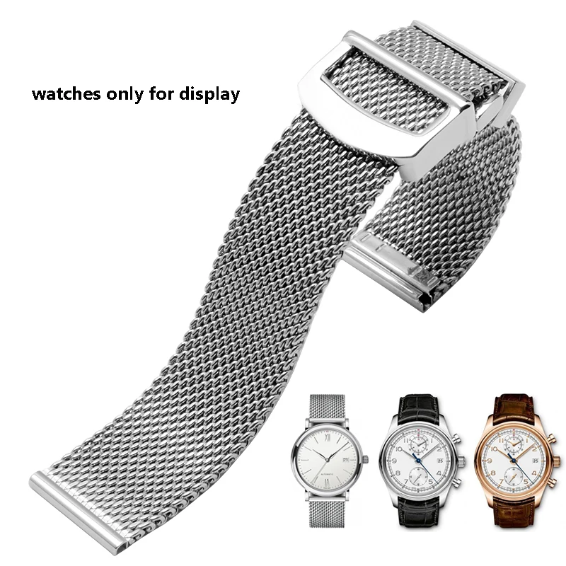 Milanese Mesh Belt 20mm 22mm Quality Stainless Steel Watchband Replacement  Bracelet Fit Iwc Portugieser Series - Watchbands - AliExpress