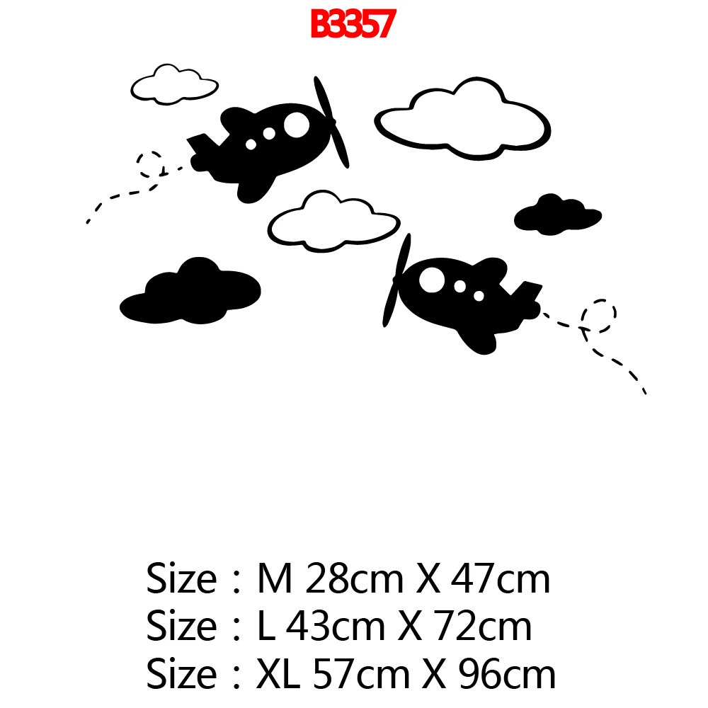 Funny plane Wall Stickers Self Adhesive Art Wallpaper For Kids Room Decoration Wall Art Sticker Murals Bedroom Vinyl Decals