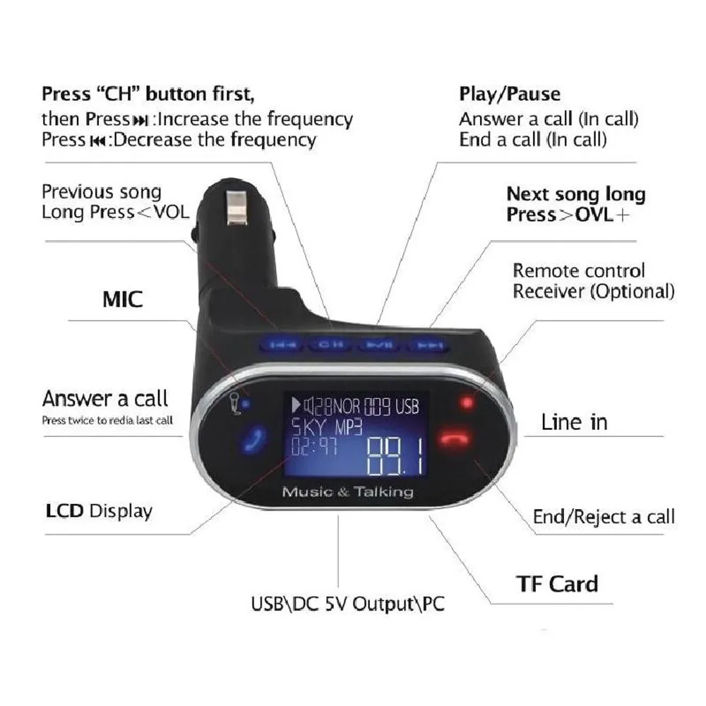 Fm-радиопередатчик lcd MP3-плеер Беспроводное зарядное устройство новые автомобильные аксессуары интерьер автомобиля