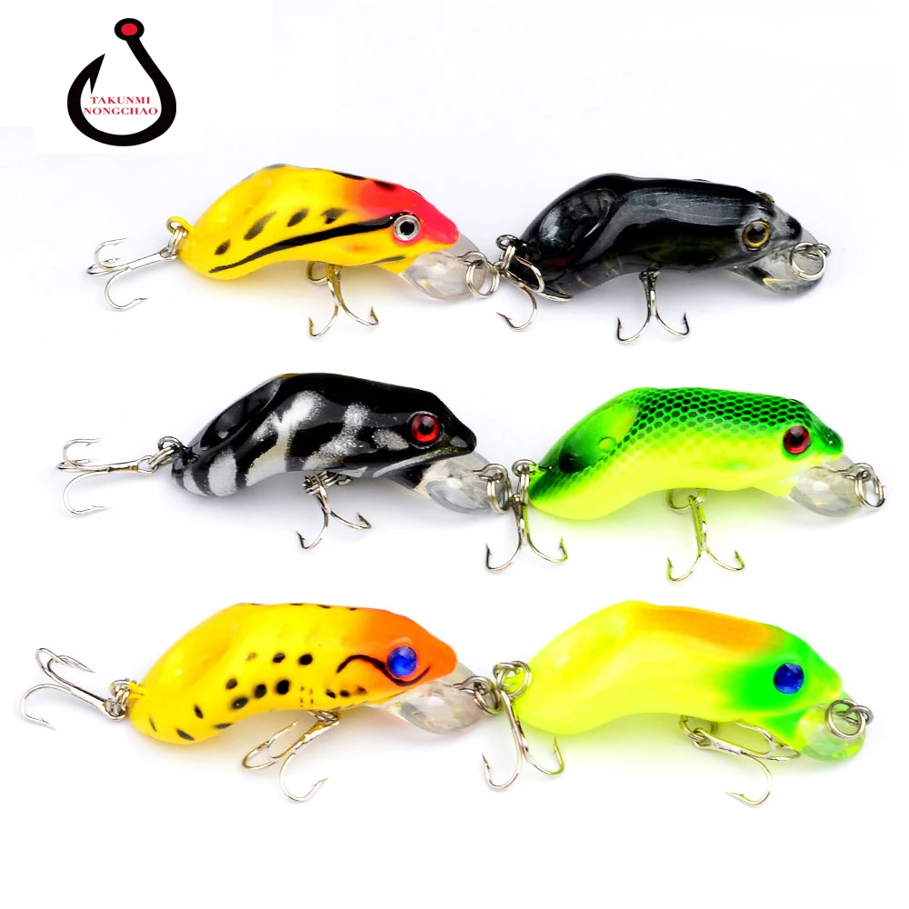 1PC Soft Tube Bait Plastic Fishing Lures Frog Lure Treble Hooks Topwater Ray 5.5CM 8.8G Artificial ZG-35 | Спорт и развлечения