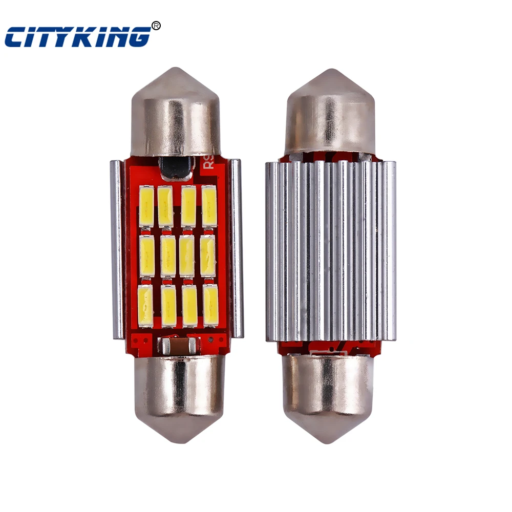 400pcs Led Dome light 4014 smd 12led No Polarity c5w led 36mm 39mm 42mm