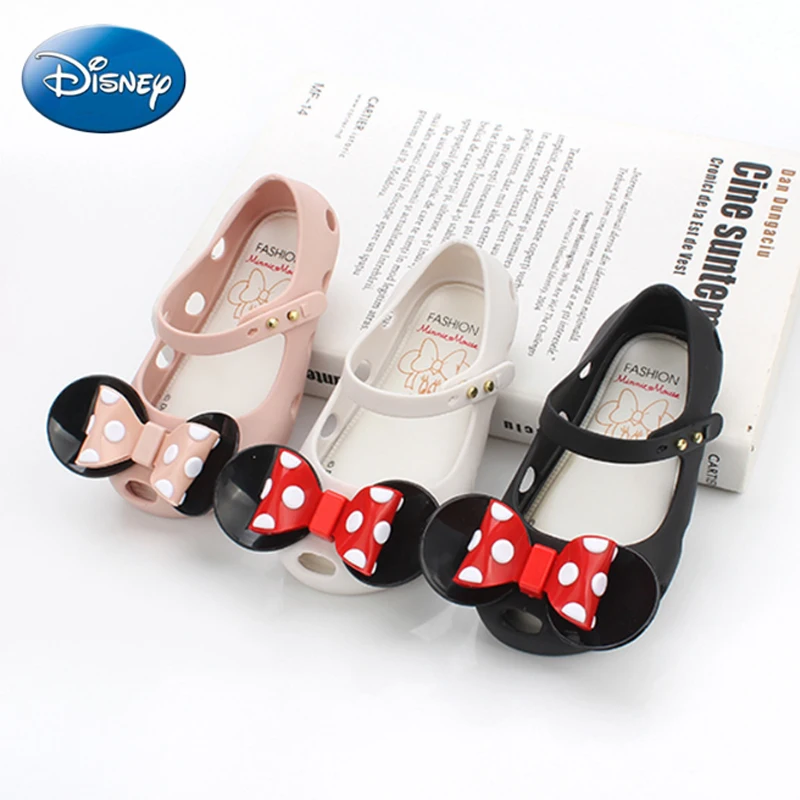

2018 New Disney Mini Baby Shoes Mickey Minnie Bowtie Shoes Bow-knot Crystal Jelly Girls Sandals Children Shoes Fish Head Shoes