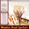 Fashion Wooden Door Curtain Blinds Handmade Fly Screen Wooden Beads Room Divider 90x175cm 38 wave / 90x195cm 36 line|Curtains| | -