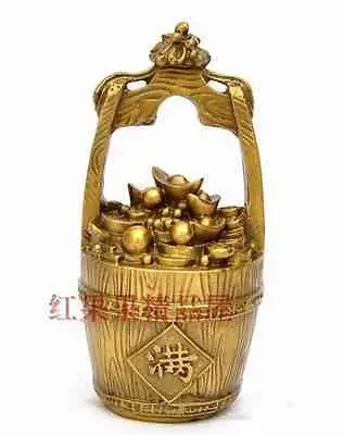 

China Collection Pure copper Boutique A pot of gold Sculpture