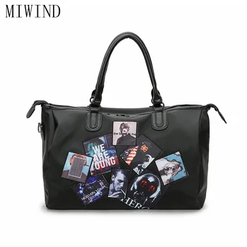 

MIWIND Nylon Waterproof Luggage Bag Large Capacity Women Printting Travel Totes Bag 2017 Men Travel Bags Multifunction BagTAS803