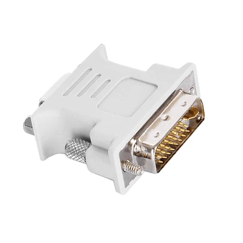 Perlinta DVI to VGA adapter DVI 24+5 to VGA Male To Female Converter Adapter for PC Laptop - Цвет: Белый