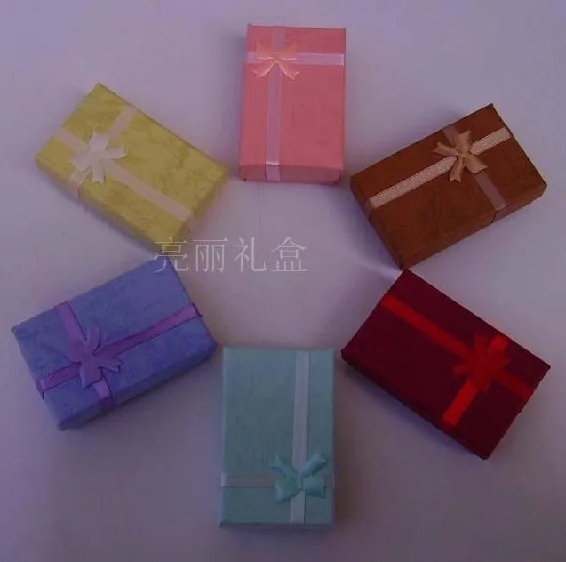

FEDEX Free Shipping ! 1000pcs Assorted Color 5x8x2.5cm Jewelry Set Box Necklace/Earrings/Ring Box Jewelry Packaging Display Box