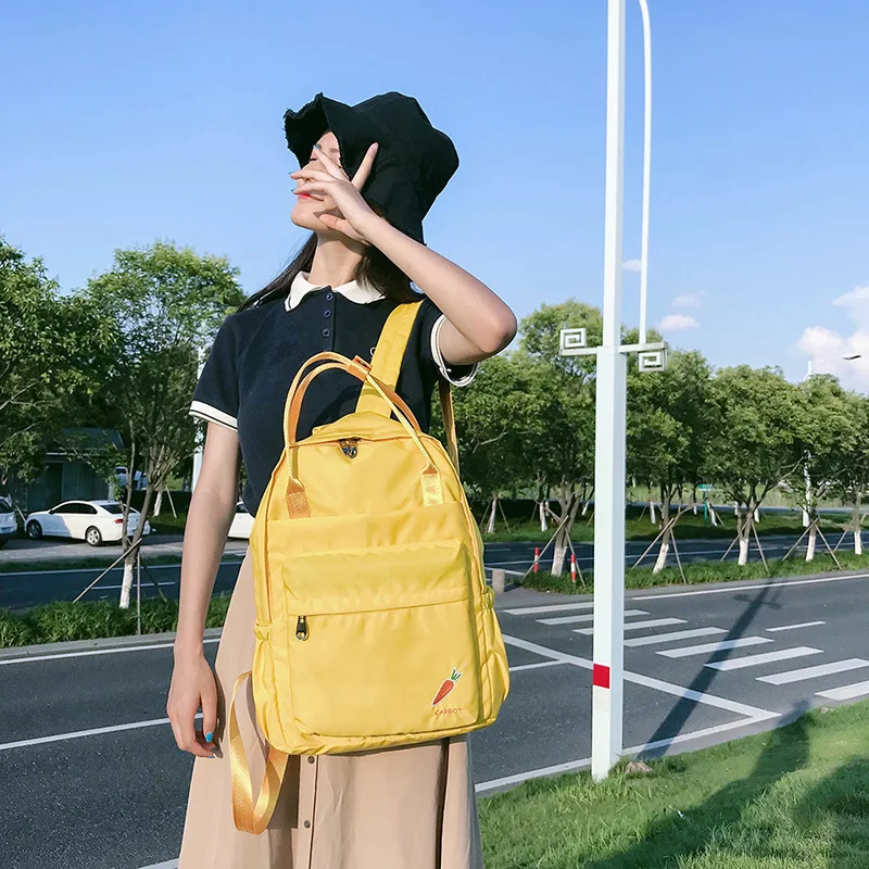 Menghuo 2018 New Preppy Style Fashion Embroidery Ladies Backpack Nylon High Quality Women School Shoulder Bag for Girls YouthIMG_0737