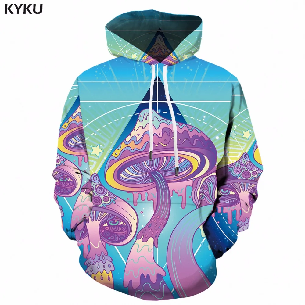 Ceny KYKU bluza z kapturem męska 3d kolorowa bluza z kapturem długa przestrzeń 3d bluzy z nadrukiem Anime odzież męska Streetwear Casual Style