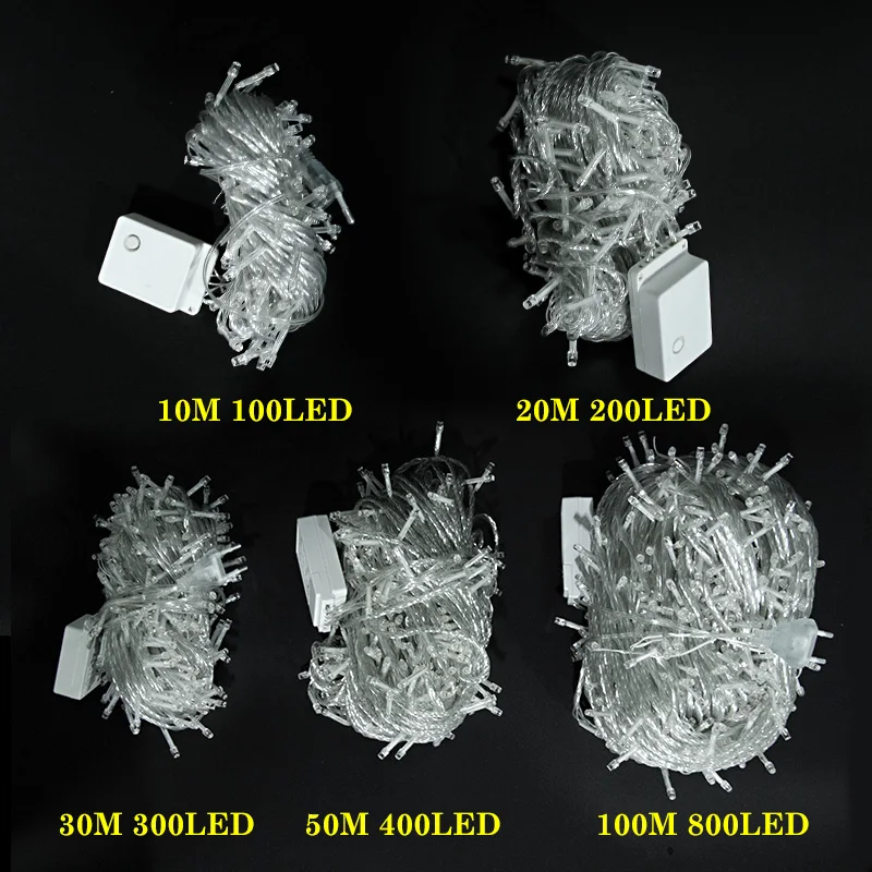 10 м 20 м 50 м 100 м Сказочный светильник светодиодный струнный светильник s гирлянда Свадебная Рождественская лампа для украшения наружных и внутренних занавесок для дома и вечерние