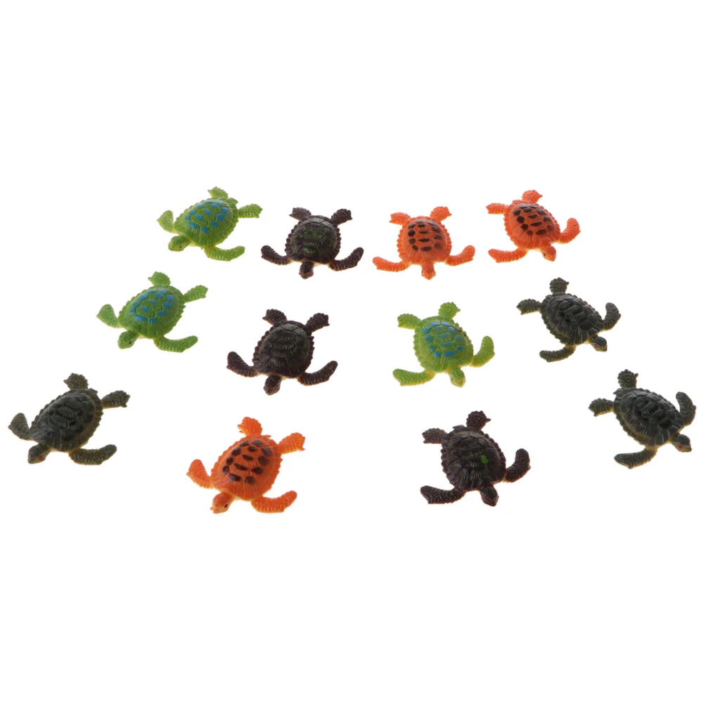 12 piece Plastic Animal Turtle Models Kids Educational Toy Party Bag Fillers Funny Model For Children