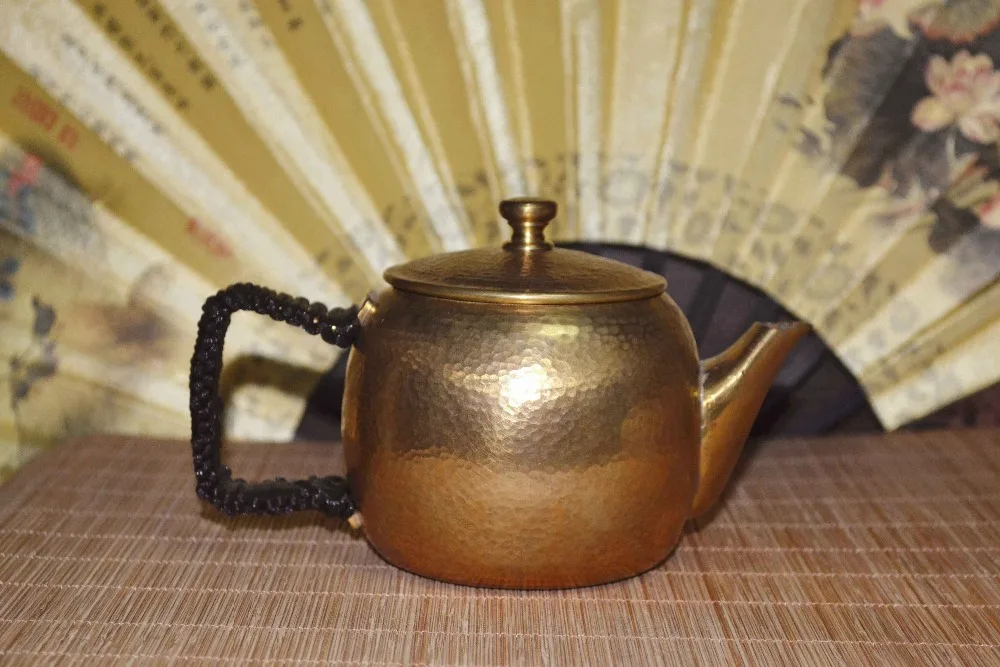 Red Copper Kettle Brass Whistling Kettle 0.35L Water Kettles Without