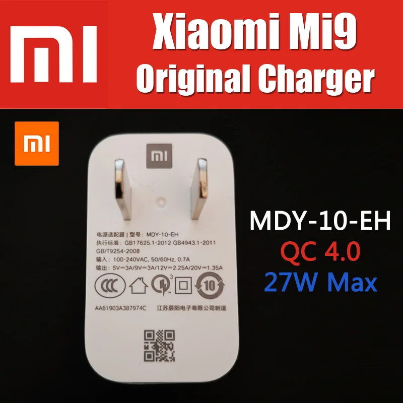 

Xiaomi USB Charger 27W MDY-10-EH 5V 3A Original QC3.0 Quick Charger EU Adapter For Xiaomi Mi9 Mi9se Mi8 Redmi Note 7 Mix 3 Mix2S
