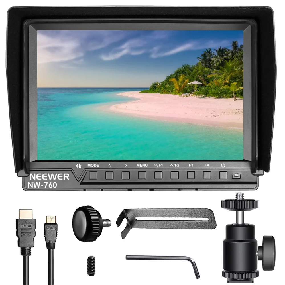 

Neewer NW-760(C) Camera Field Monitor Ultra-thin 7 inches IPS Screen 1080P Full HD 1920x1200 Support 4k Input HDMI with Histogra