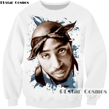 

PLstar Cosmos Free shipping fashion Hip hop style Hoodies Rap superstar 2pac Tupac/Biggie Smalls print hooded sweatshirt