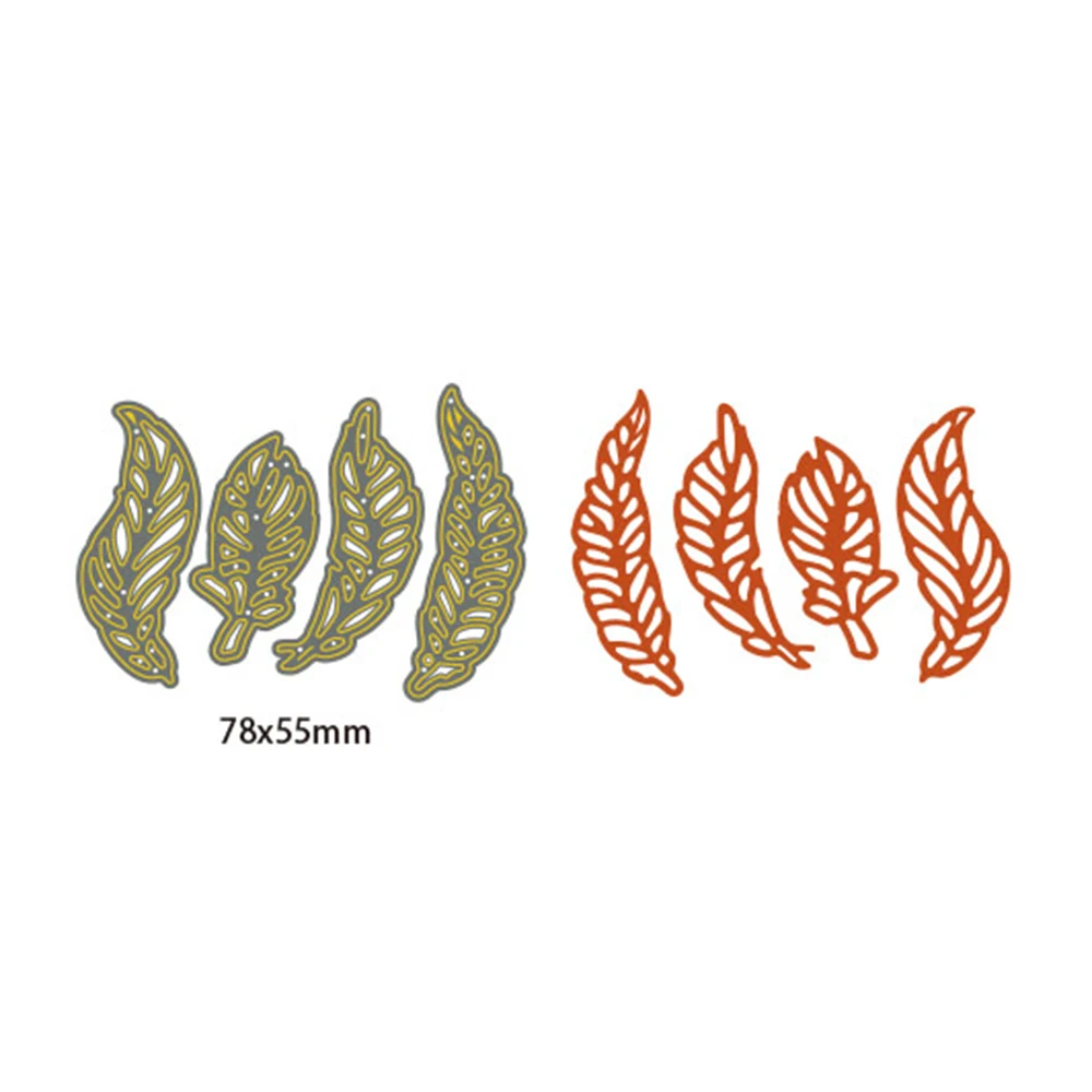 

Ufurty 4pcs Leaves Frame Metal Cutting Die for Scrapbooking Card Making Album Decorative Embossing Steel Craft Dies Cut