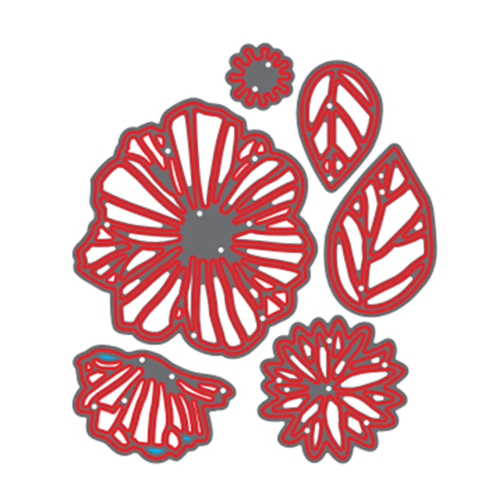 

Fine Line Florals 69.2*80.1mm For Metal Cutting Dies DIY Scrapbooking Stamp Craft Die Pounch Photo Frames Gift Gift Card Decor