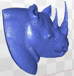 Для ЧПУ в STL формат файла 3D модель рельефного rhinoceros_1