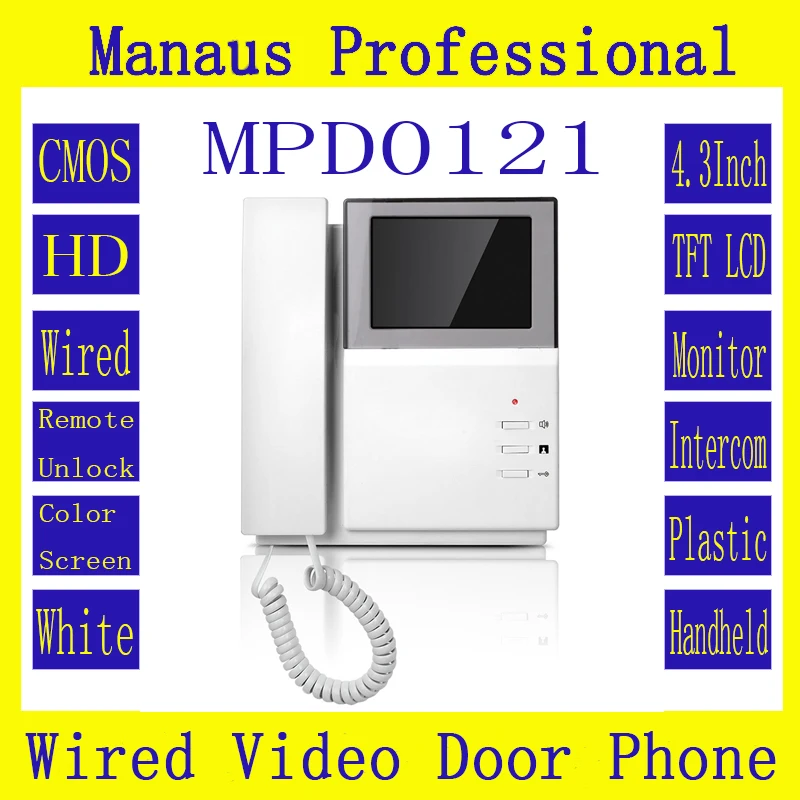 

High Quality 4.3 inch Digital Color TFT LCD Wired Indoor Monitor Video Door Telephone Remote Network Smart Home Building D121b
