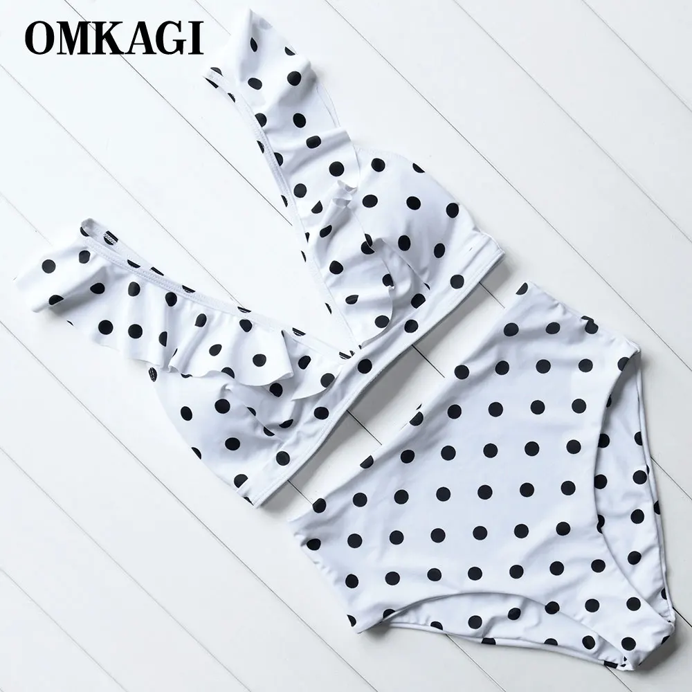 

OMKAGI Sexy High Waist Bikinis Women Swimwear Push Up Swimsuit Bathing Suit Polka Dot Biquinis Summer Beach Wear Female