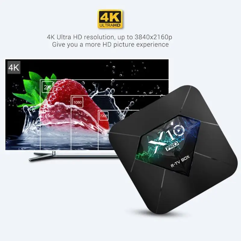  X10 Pro TV Box Android 8.1 Amlogic S905X2 4GB+32GB/64GB WiFi Bluetooth BT4.0 Set Top Box Smart Home