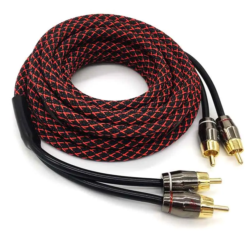 Профессиональный 5 м сигнальный провод Чистая медь Автомобильные колонки усилитель сабвуфера Аудио-кабель rca разъем HIFI стерео для автомобиля