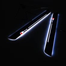 MOTORFANSCLUB Стайлинга Автомобилей Высокого Качества Акриловые LED Добро Пожаловать Scuff Педаль Плиты Накладки На Пороги Для Audi A4 S4 RS4 B9 2013 2014 2015