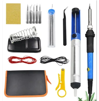 

110V/220V Thermostat Soldering Iron 15-piece Sets of Soldering Iron Sets Welding Set Solder Iron Tools Machine