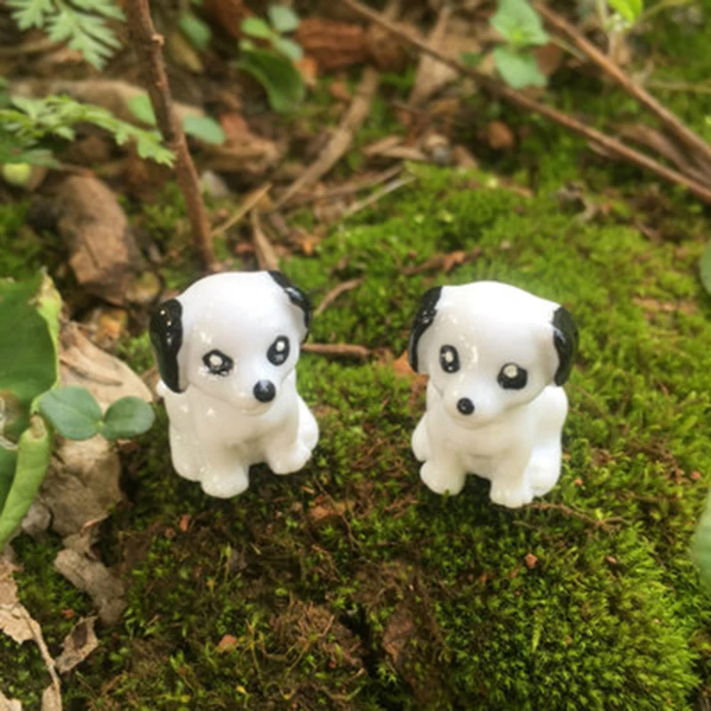 

ZOCDOU 2 Pieces Dog Puppy Doggie Pup Pet Animal House Model Statue Figurine Crafts Figure Ornament Miniatures Zakka Desk Display
